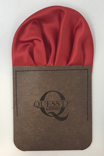 Quesste Accessory Men's Red Handkerchief - Ready Folded, Pocket Collar