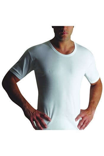 YILDIZ Men's 12-Piece Crew Neck Single Jersey Cotton Undershirt