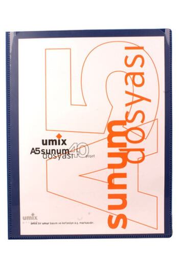 Umix A5 40 Bag Presentation File 18x22 Cm Blue with Front Pocket