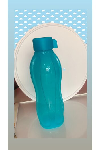 Tupperware Eco Bottle 1 Liter Blue Turn Open Lid