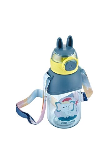Vagonlife 650 Ml School Water Bottle with Neck Strap and Straw and Locking Cap