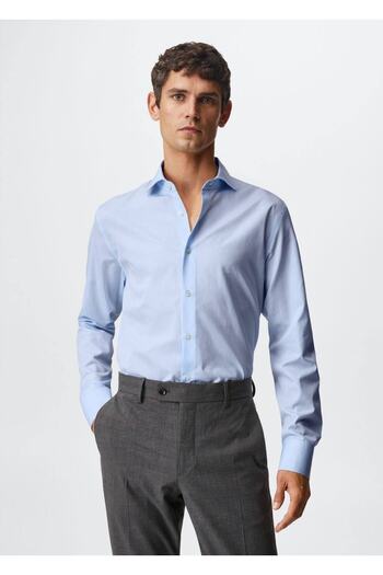 MANGO Man Slim Fit Thousand ριγέ πουκάμισο