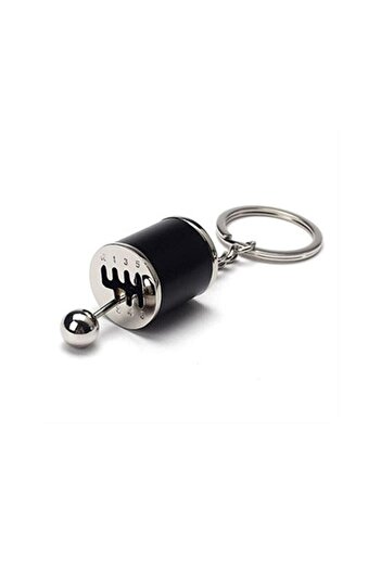 Jetcom Grey Color Moving Car Manual Gear Shift Keychain Six Speed Gear Shifter Knob Metal Keychain