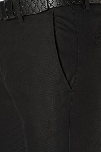Terapi Men Erkek Siyah Slim Fit Italyan Kesim Keten Pantolon