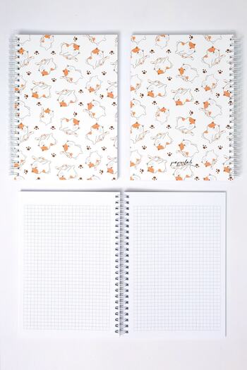 paperlab A5 Spiral Checkered Cardboard Cover Notebook