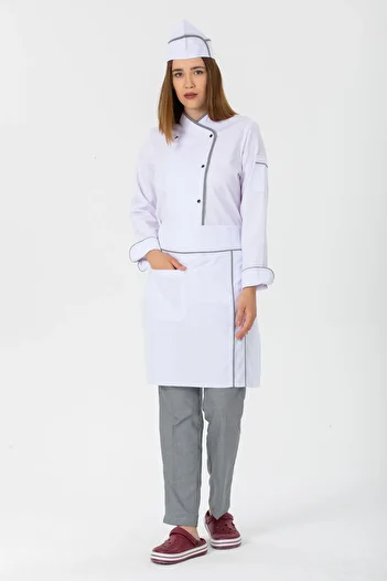 TIPTEKS White - Gingham Cook Waist Apron
