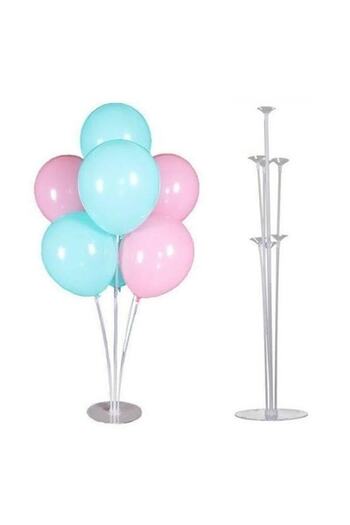 RÖNESANS PARTİ Balloon Stand and 7 Macaroons Pink-blue Balloon Set