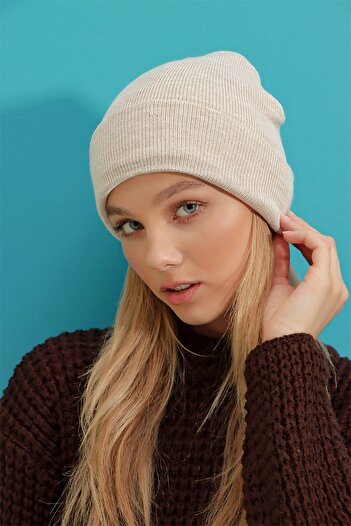 Trend Alaçatı Stili Beige Women's Beret - Std A2035 Classic