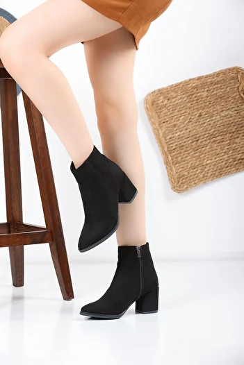 en7 Μαύρα Suede Γυναικείες Μπότες Cmy303