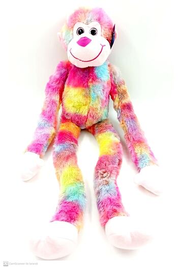 PopŞeker Peluş Maymun Sevimli Peluş Sevimli Rengarenk Maymun Büyük Boy 85cm.