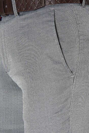 Terapi Men Erkek Gri Slim Fit Italyan Kesim Keten Pantolon
