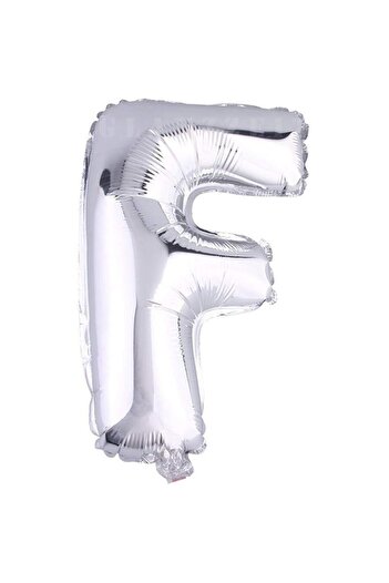 BEST PARTİ 16" Inch 40 Cm Foil Balloon Silver Color Letter ''f''