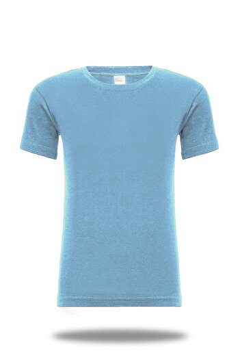 FSM1453 Boy's Cotton Ribbed Crew Neck Sleeve Colored Undershirt 6 Pcs -211