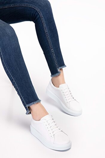 Gondol Genuine Leather Anatomical Sole Sports Shoes Ell.6839 - White - 42