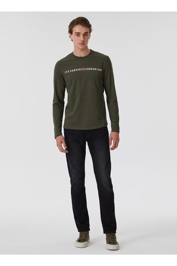 Lee Cooper Ανδρικό μπλουζάκι Polo Neck Plain Khaki 231 Lcm 242002 Tylens