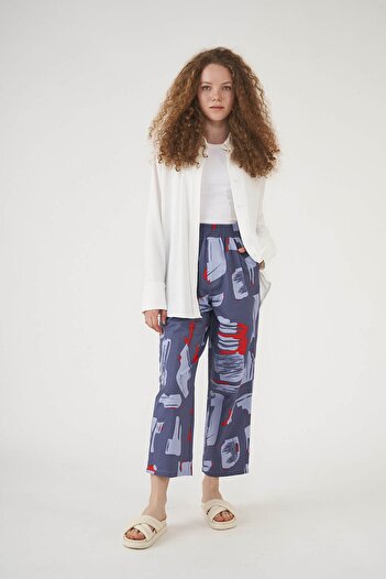 Mevra Patterned Trousers Indigo