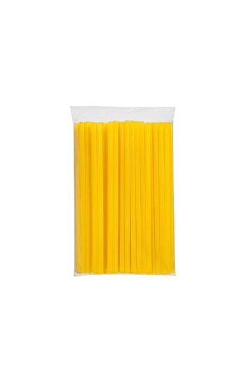 KURTSAN AMBALAJ Yellow 100 Pieces Thin Straws