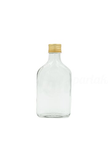 parlakcam Cold Brew Transparent 200ml Gold Metal Lid Glass Bottle (200cc Cold Coffee Bottle) (1 Piece)