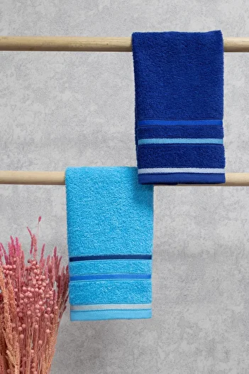 Class Royal Blue - Turquoise 100% Cotton 2-Piece 30 X 50 Cm Kitchen Towels V2