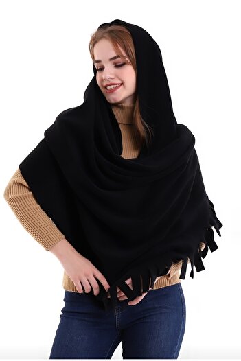 NERGIZ Sıyah Polar Atkı Şal