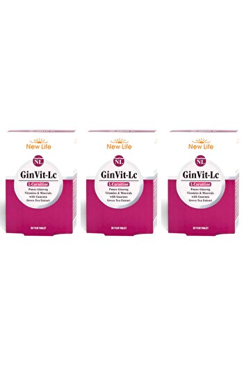New Life Ginvit-Lc L- Carnitine 30 Film Tablet 3 Boxes