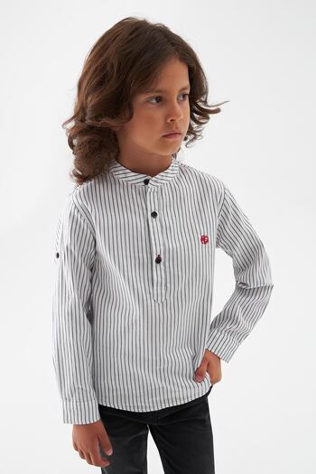 Nebbati Boy's Striped Shirt 22fw0nb3603