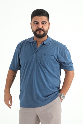 ModaPlaza Ανδρικό μπλουζάκι με γιακά πόλο Plus Size 1001-1
