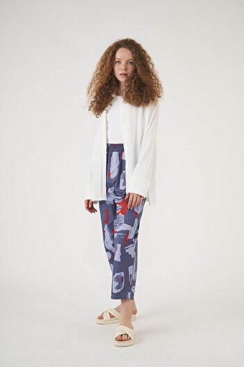 Mevra Patterned Trousers Indigo