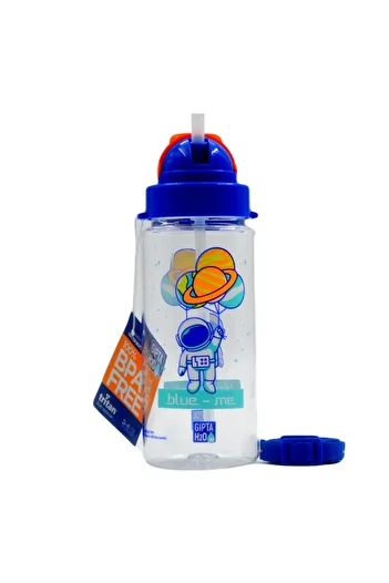 Gıpta Blue Me Tritan with Straw 500 ml Astronaut Patterned Water Bottle