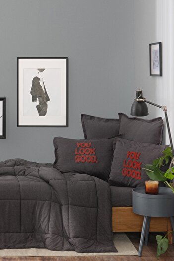 Karaca Home Motto Cotton Comfort Tek Kişilik Antrasit