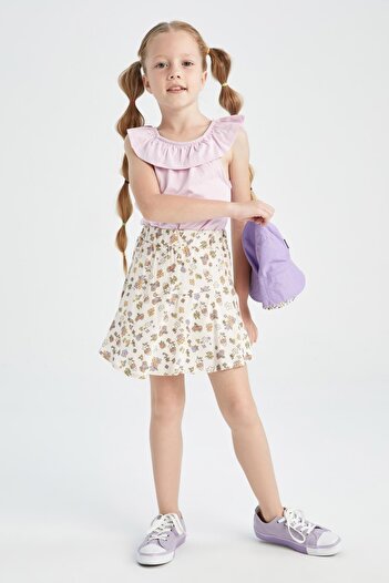 DeFacto Girl's Regular Fit Flounced Cotton Undershirt