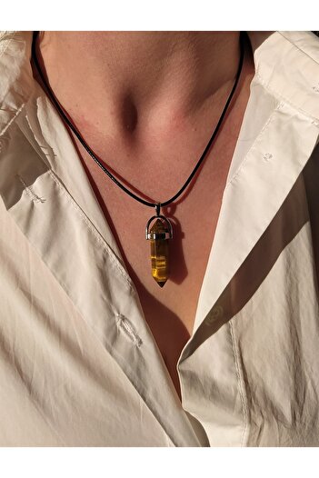 TÜKKAN ACCESSORİES Natural Stone Pandula Tiger Eye Necklace