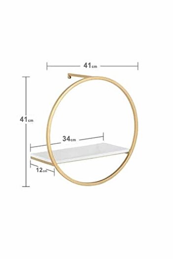 MetaQuartz Aksesuar Gold 2'li Dekoratif Duvar Rafı Seti (MOBİLYA)