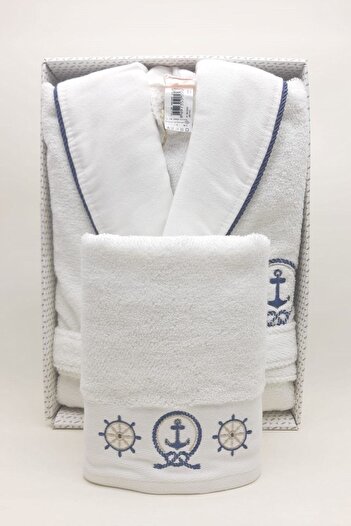 Özdilek Şalyaka Bathrobe Head Towel - Size M - White