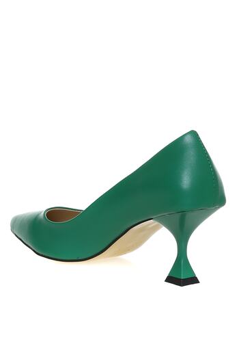 Fabrika Faux Leather Green Women's Heeled Shoes Massa