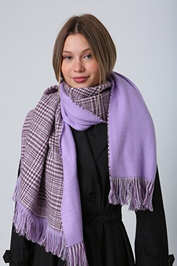 MARBERRY Lilac Double Sided Houndstooth Women's Shawl