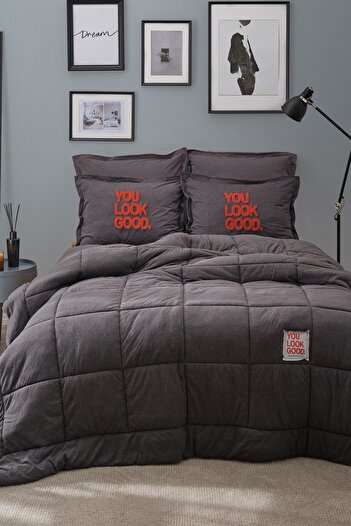 Karaca Home Motto Cotton Comfort Tek Kişilik Antrasit