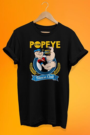 remonz Popeye (POPEYE) Gym Printed 100% Cotton T-shirt Oversize T-shirt Plus Size