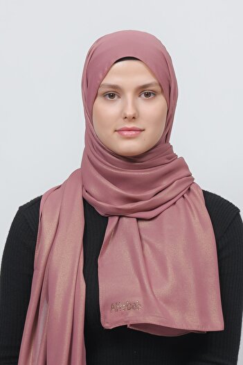 Altobeh Glittered Evening Dress Chiffon Shawl-Dark Rose