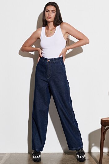 WRANGLER Blugi Carpenter Fit 100% bumbac cu talie foarte înaltă, cu picioare largi