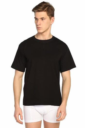 Seher Men's Combed Cotton Colored Crew Neck Undershirt Undershirt 003 - 6 Pieces