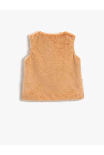 Koton Plush Vest Round Collar