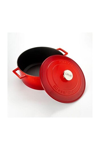 Lava Round Pot. Diameter: 22cm. - Red