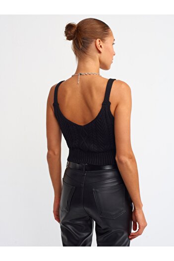 Dilvin 10180 Strappy Knitwear Athlete-black