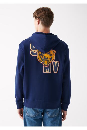 Mavi Mv-91 Baskılı Kapüşonlu Lacivert Sweatshirt 0610811-70498