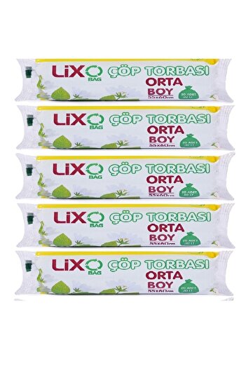 POŞET Lixo Orta Boy Çöp I 20 Li Rulo *5 Paket = 100 Adet 55*60 Cm Mavi