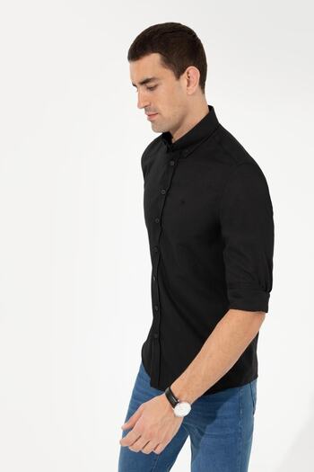 Pierre Cardin Μαύρο Slim Fit πουκάμισο