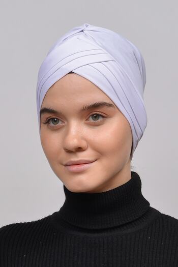 Altobeh Three-Band Cross External Hijab Cap Ready Turban-white
