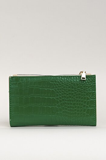 Çantacımstore Women's Croco Patterned Wallet Green 9022