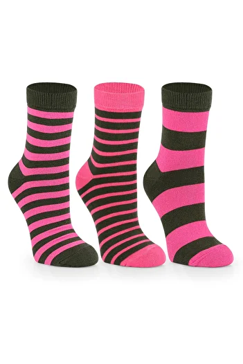nettofit 3 Pack Women's Organic Cotton Seasonal Socks Fashion Colors